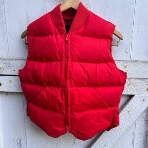 Vintage Eddie Bauer goose down cropped Red Puffer Vest xs
